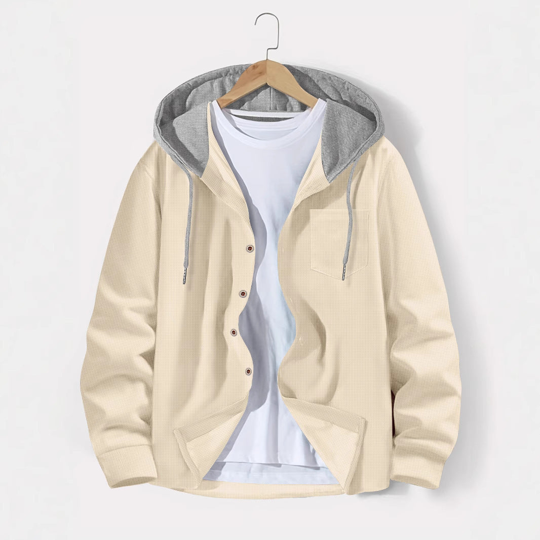 Herren vielseitiges Kapuzenshirt mit strukturierter Oberfläche und praktischer Brusttasche Aliams