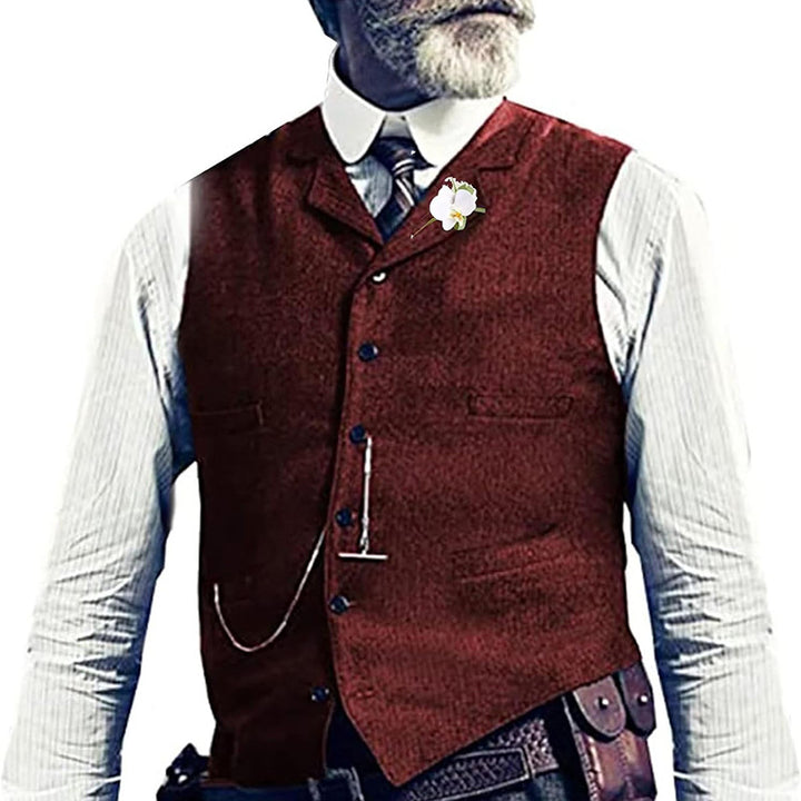 Herren Elegante Weste mit Knopfdetails und seitlichen Taschen Aliams