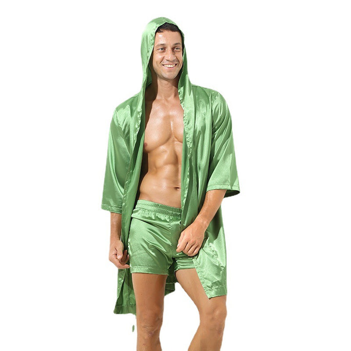 Herren atmungsaktiver Bademantel aus weichem Satin Aliams