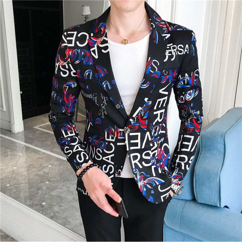 Herren Designer-Blazer mit auffälligem grafischem Muster Aliams