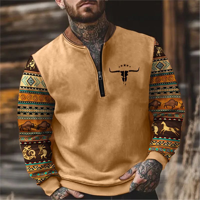 Herren Sweatshirt mit modischem Reißverschluss Aliams