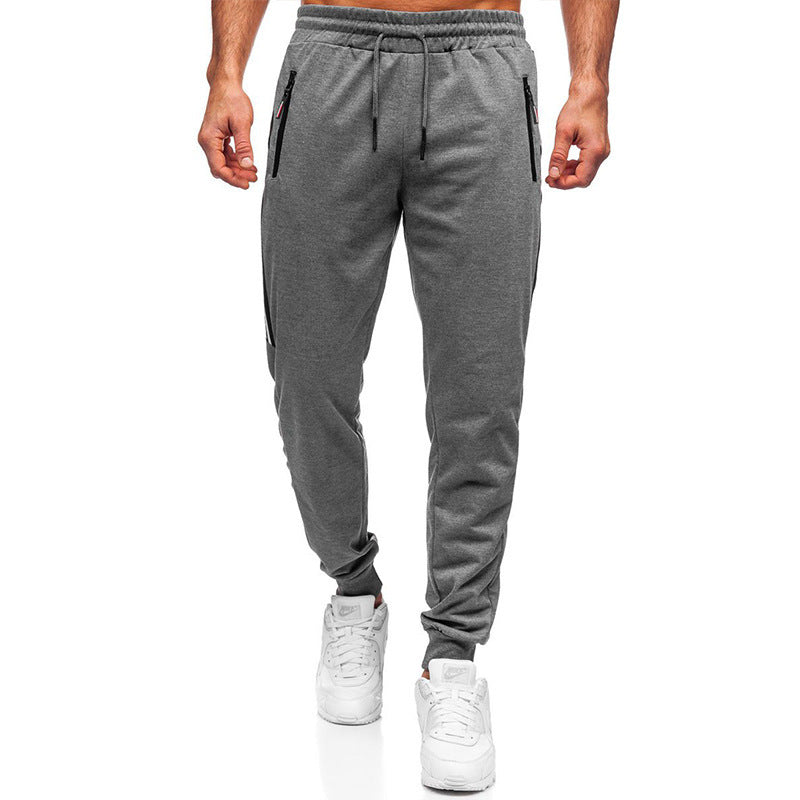 Herren stylische Jogginghose mit praktischen Reißverschlusstaschen und elastischem Bund Aliams