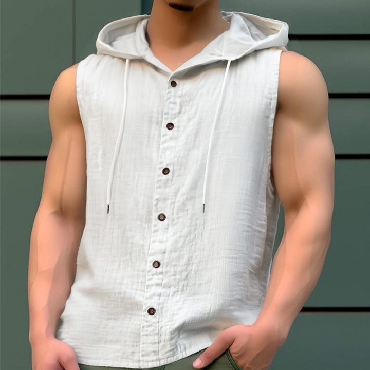 Herren Ärmelloses Kapuzenhemd aus leichtem Stoff Aliams