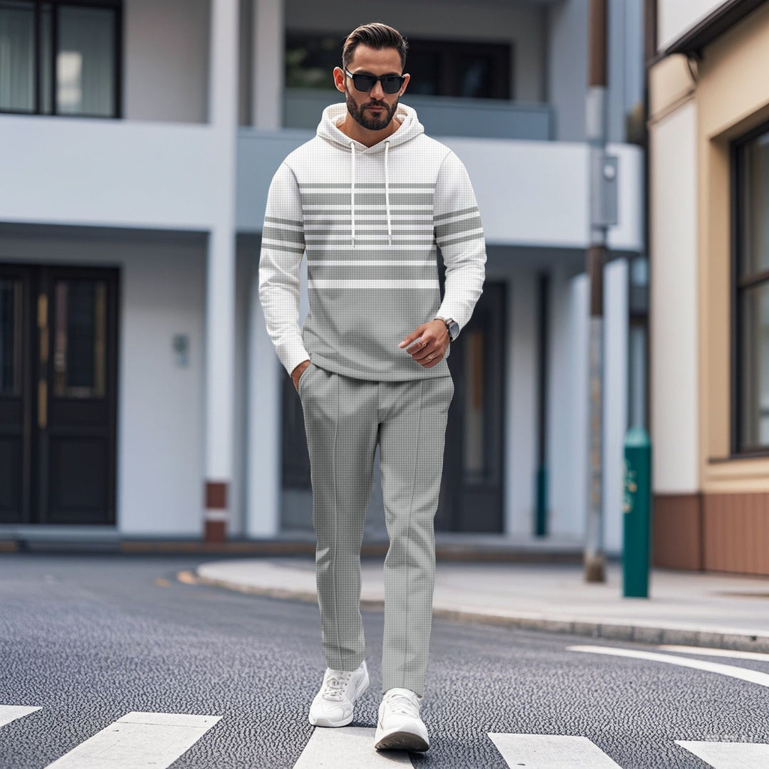 Herren Sportiver Hoodie mit strukturiertem Design und modischen Streifen Aliams