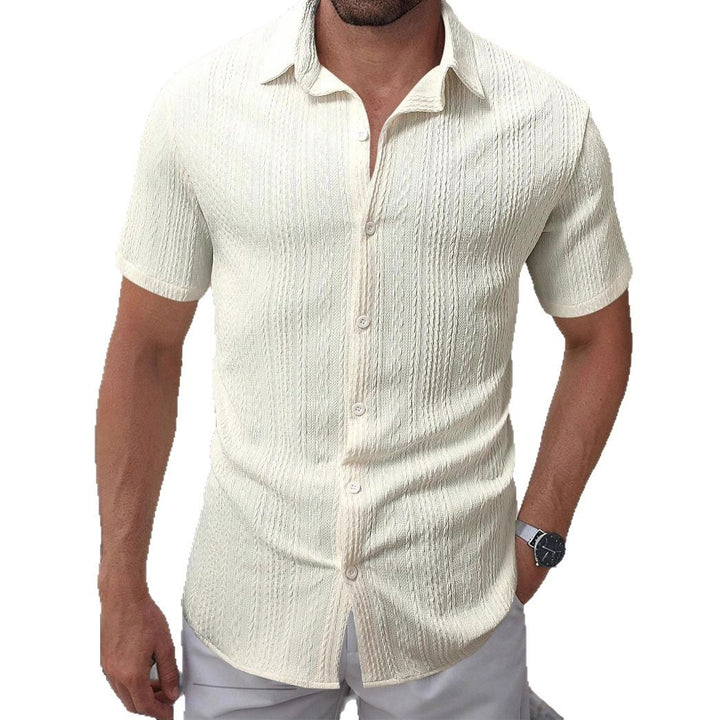 Herren Kurzarm-Hemd mit strukturiertem Muster Aliams