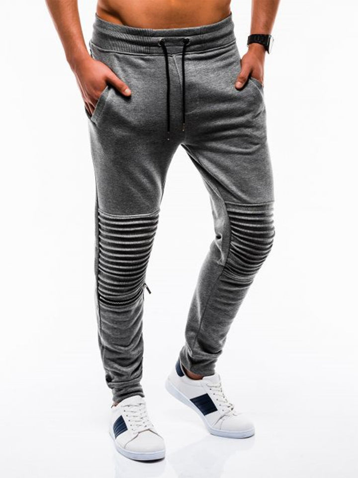 Herren Jogginghose mit modischem Rippdesign und elastischem Bund Aliams