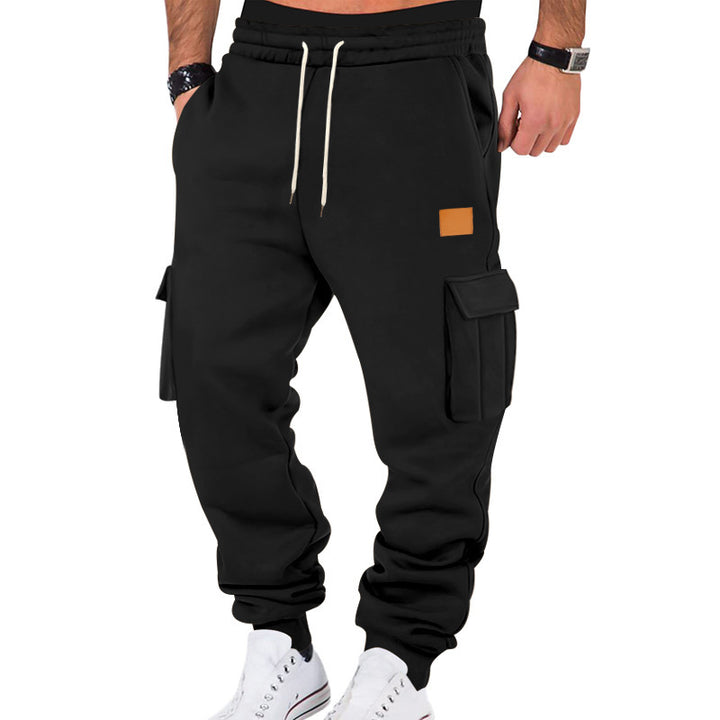 Herren Bequeme Cargo-Jogginghose mit elastischem Bund und praktischen Taschen Aliams