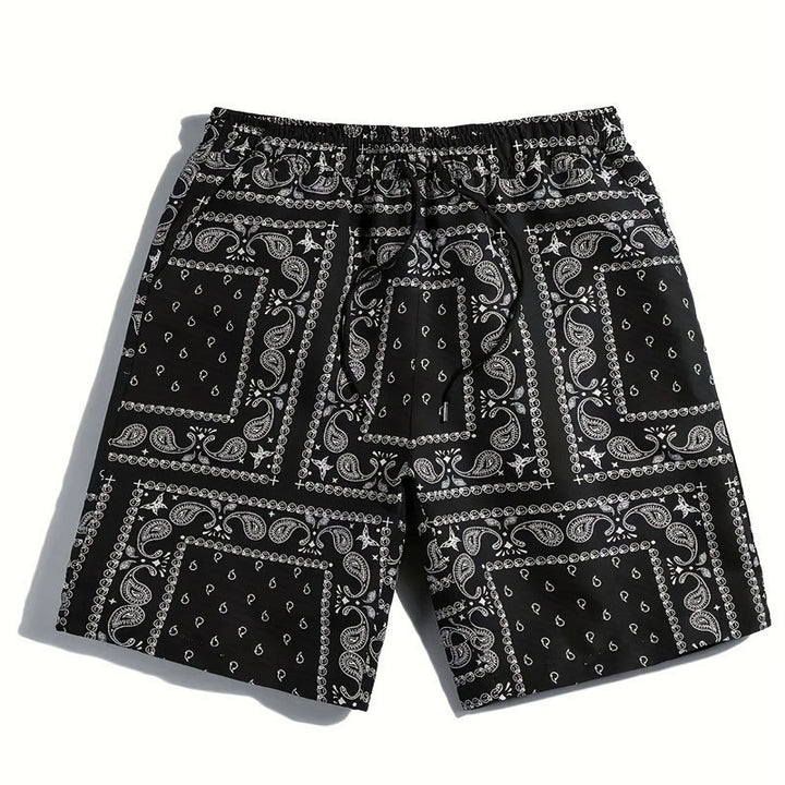 Herren Badeshorts aus atmungsaktivem Material mit modernem Paisleymuster Aliams