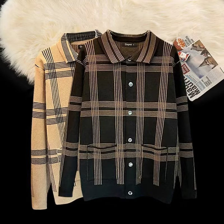 Damen Karierte Hemdjacke mit praktischen Taschen und eleganter Knopfleiste Aliams