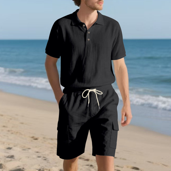 Herren Poloshirt und Badeshorts mit praktischen Taschen Aliams