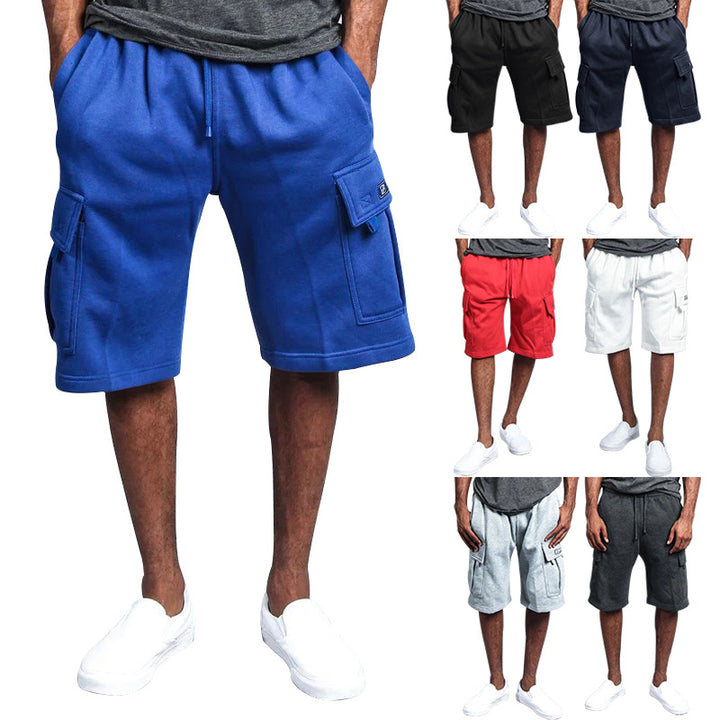 Herren Cargo-Shorts aus atmungsaktivem Sweatstoff mit verstellbarem Kordelzug und praktischen Taschen Aliams