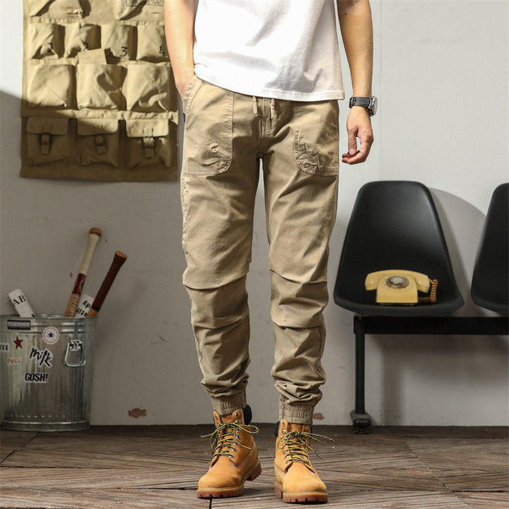 Herren bequeme Cargo-Hose mit elastischem Bund und multifunktionalen Taschen Aliams