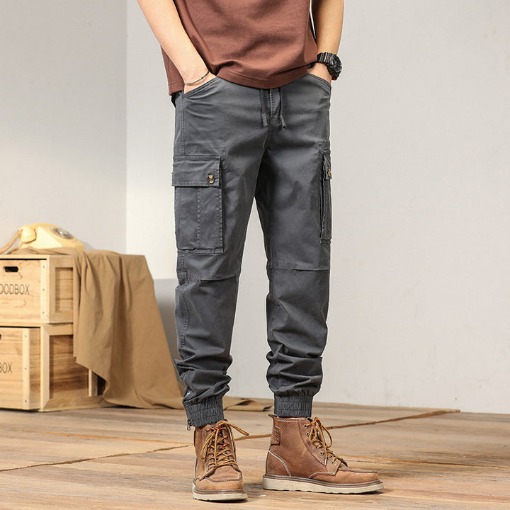 Herren Cargo-Hose mit multifunktionalen Taschen und elastischem Abschluss Aliams