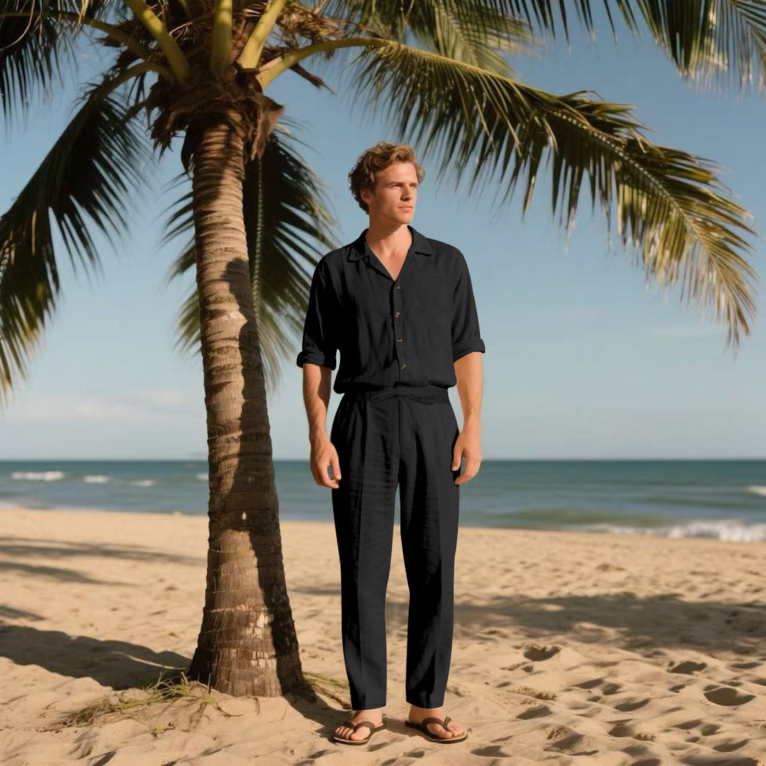 Herren elegante Hemd und Freizeithose Set Aliams