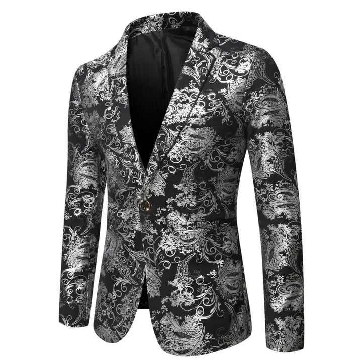 Herren eleganter Blazer mit kunstvollem Muster und luxuriösem Glanz Aliams