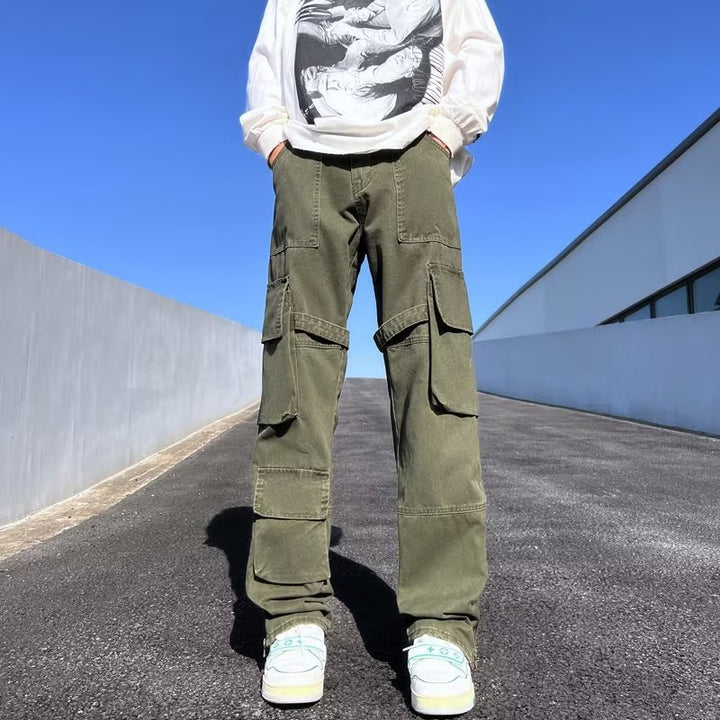 Herren Cargo-Hose mit modernen Zip-Elementen und multifunktionalen Taschen Aliams