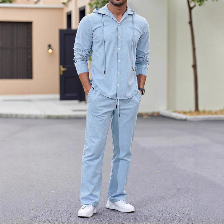 Herren sportliches Oberteil mit durchgehendem Reißverschluss und leichter Jogginghose Aliams