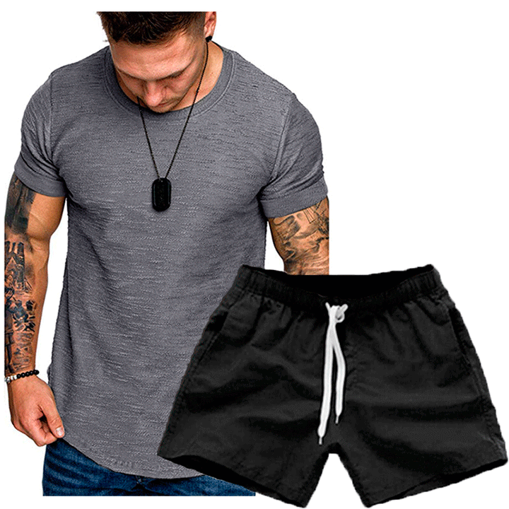 Herren Freizeit-Shirt und Shorts Set Aliams
