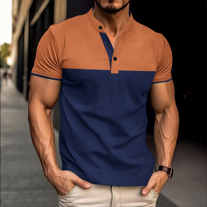 Herren Kurzarm Poloshirt mit Stehkragen und modernen Akzenten Aliams