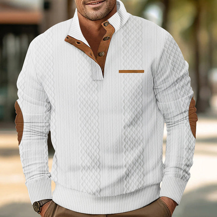 Herren Strickpullover mit modernem Kragen und strukturierter Oberfläche Aliams