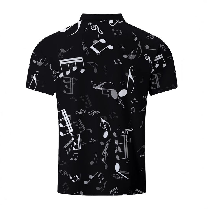 Herren Poloshirt mit musikalischem Druck Aliams