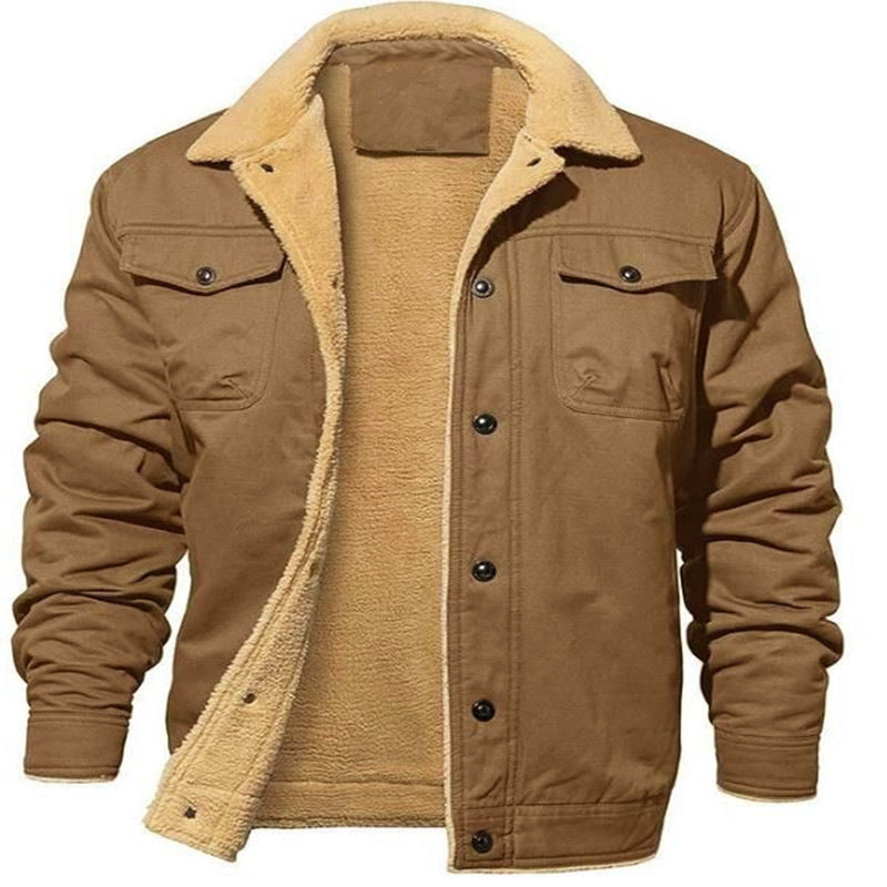 Herren warme Übergangsjacke mit flauschigem Innenfutter Aliams