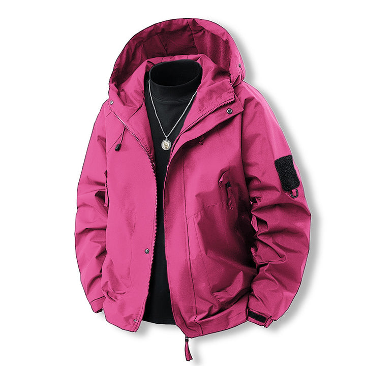 Herren funktionale Outdoor-Jacke mit verstellbarer Kapuze und praktischen Taschen Aliams