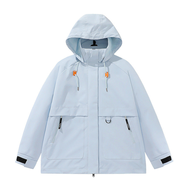 Herren funktionale Freizeitjacke mit verstellbarem Kapuzenkragen und großen Taschen Aliams