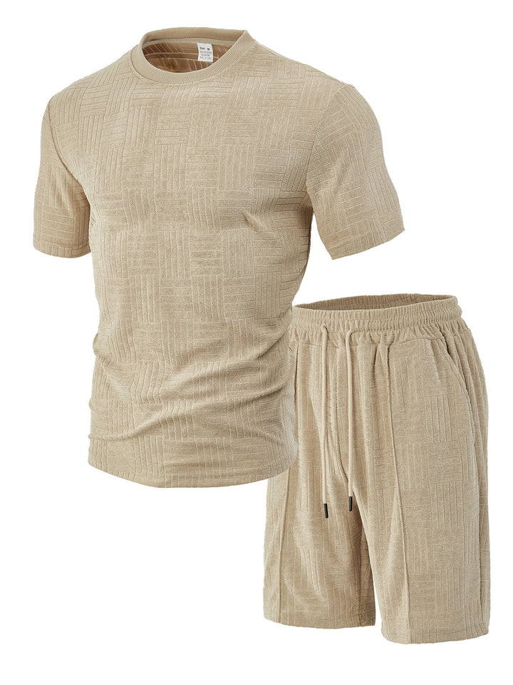 Herren Sport-Outfit mit atmungsaktivem Kurzarmshirt und Shorts Aliams