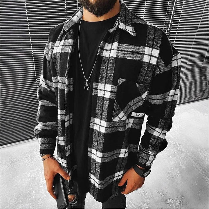 Herren Karomuster Hemdjacke Aliams