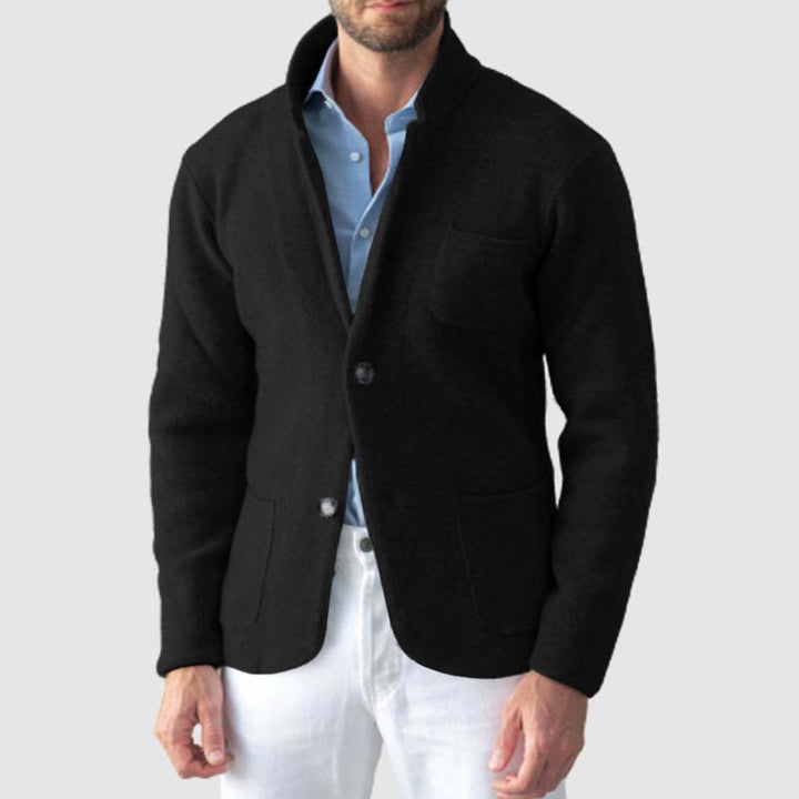 Herren elegante Strickjacke mit hochwertigen Knopfdetails und praktischen Taschen Aliams