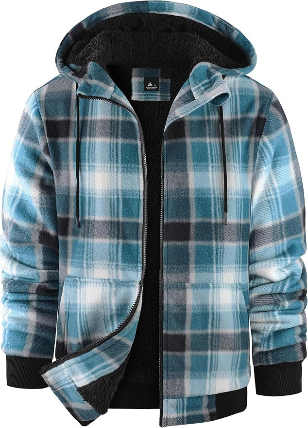 Herren Fleecejacke mit modernem Karomuster und kuscheligem Innenfutter Aliams