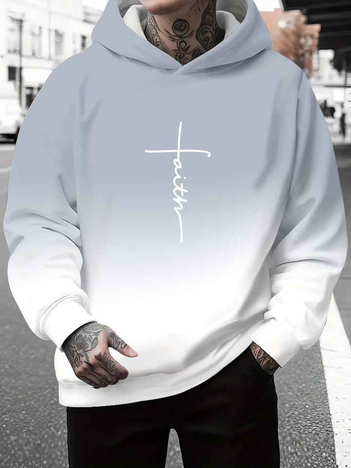 Herren Kapuzenpullover mit subtiler Farbverlauf-Optik und inspirierendem Schriftzug Aliams