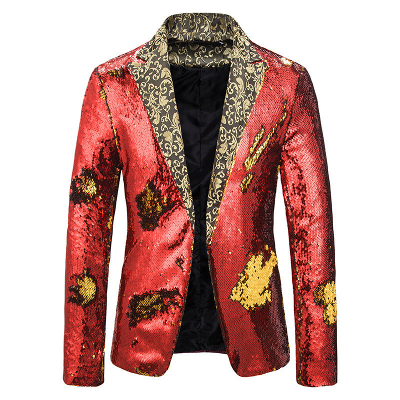 Herren extravagante Pailletten-Blazerjacke Aliams
