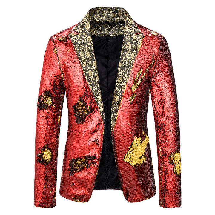 Herren extravagante Pailletten-Blazerjacke Aliams