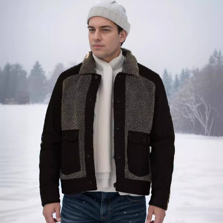 Herren warme Fleecejacke mit praktischen Taschen und weichem Kragen Aliams