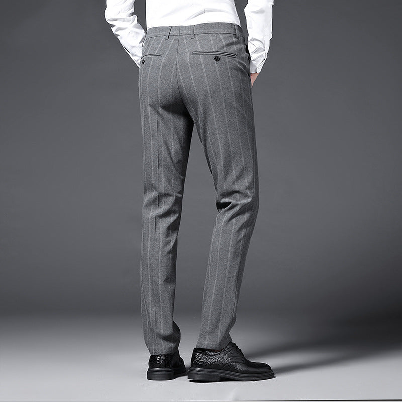 Herren elegante gestreifte Anzughose Aliams