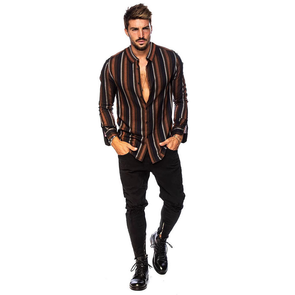 Herren gestreifte Hemd Aliams