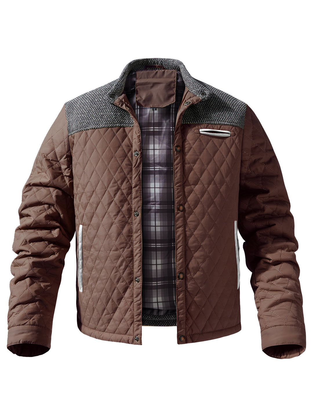 Herren gesteppte Übergangsjacke mit modernem Kragen Aliams