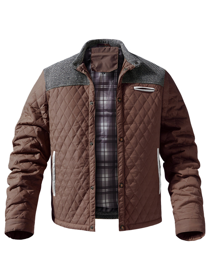 Herren gesteppte Übergangsjacke mit modernem Kragen Aliams