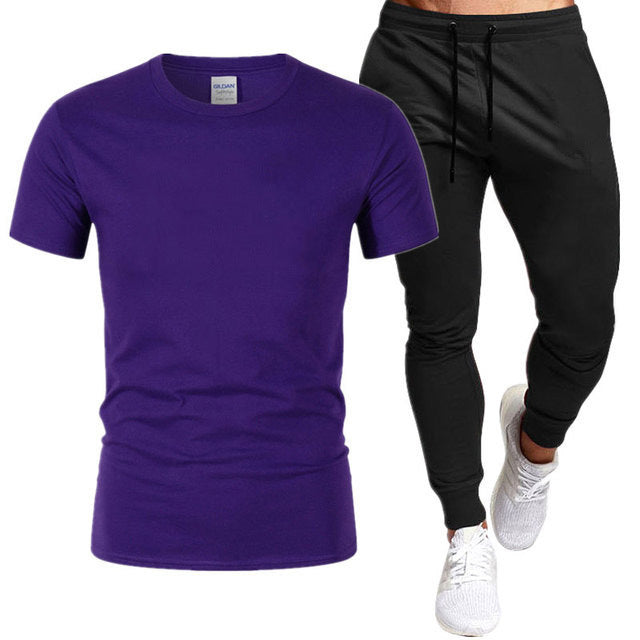 Herren sportliches Trainingsset mit T-Shirt und Jogginghose Aliams