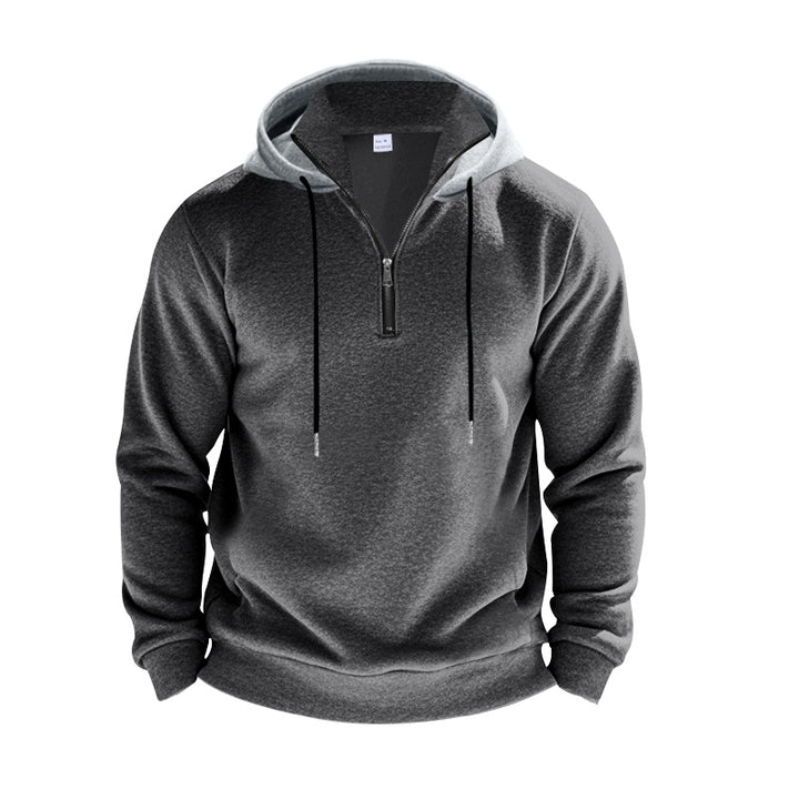 Herren Pullover mit halb zip und dekorativem Kapuze Aliams