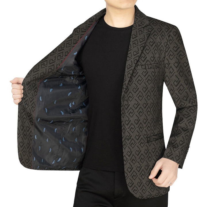 Herren Blazer Jacke Elegante mit Geometrischem Muster Aliams