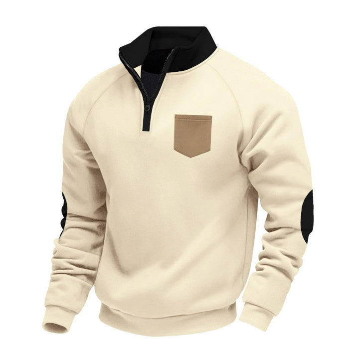 Herren Pullover mit Stehkragen und Reißverschluss Aliams