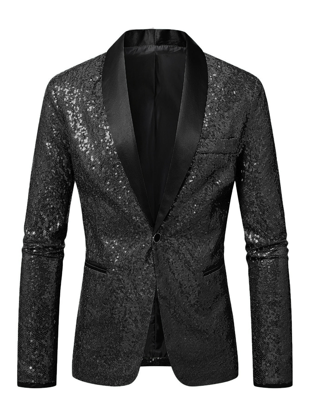 Herren Funkelnder Paillettenblazer mit modernem Schnitt Aliams