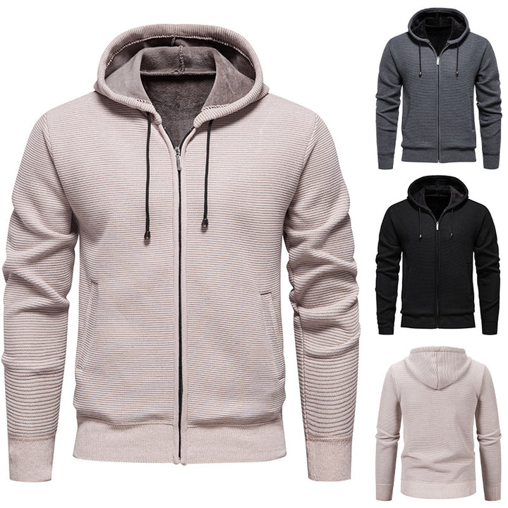 Herren Kapuzenjacke mit modernem Strukturdesign und isolierender Futterlage Aliams