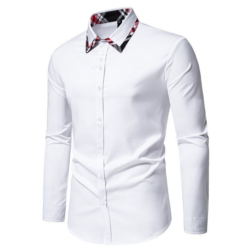 Herren Hemd mit kontrastierendem Kragen und modernem Schnitt Aliams