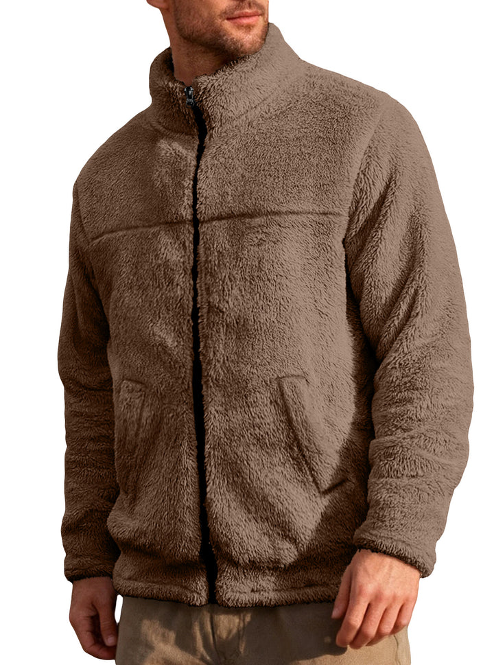 Herren Fleecejacke mit hohem Kragen und weichem Innenfutter Aliams
