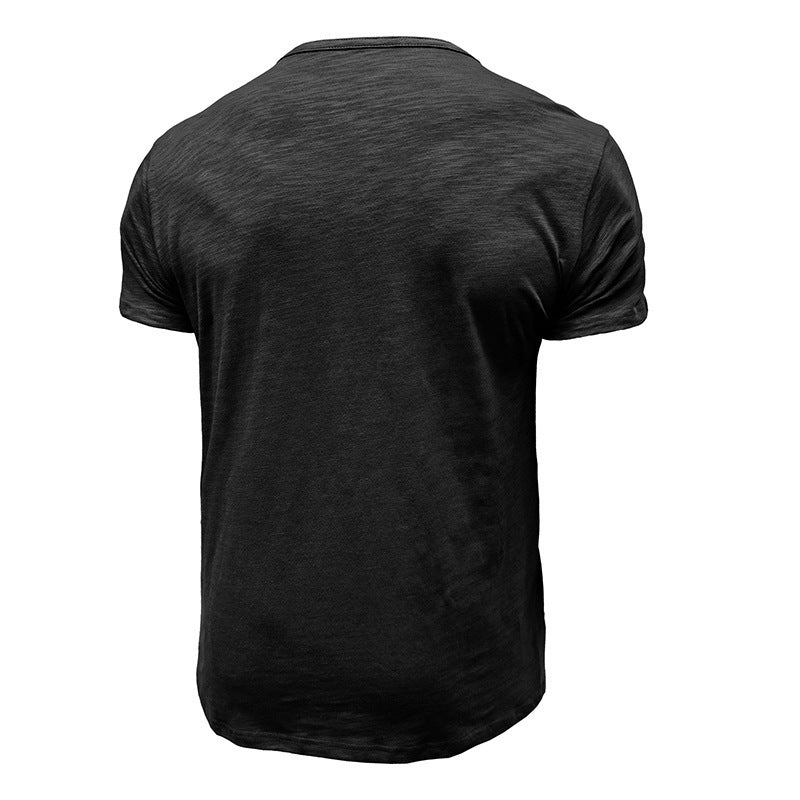 Herren Henley-T-Shirt mit modernem Schnitt und knöpfbarem Ausschnitt Aliams