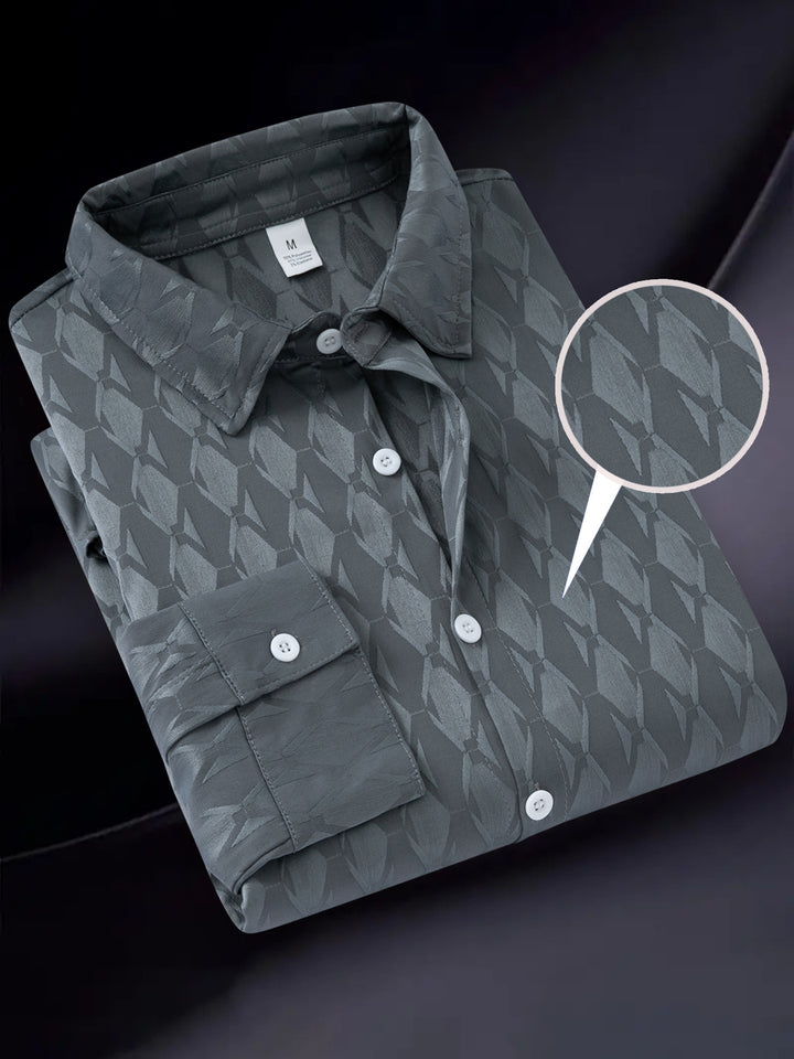 Herren elegantes Hemd mit strukturiertem Muster und hochwertiger Verarbeitung Aliams